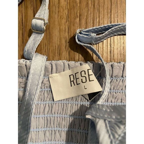 RESET by Jane Nicky Baby Blue Ruffle Silk
Stain Flutter Cropped Tank Top L NWOT$ - Picture 5 of 5